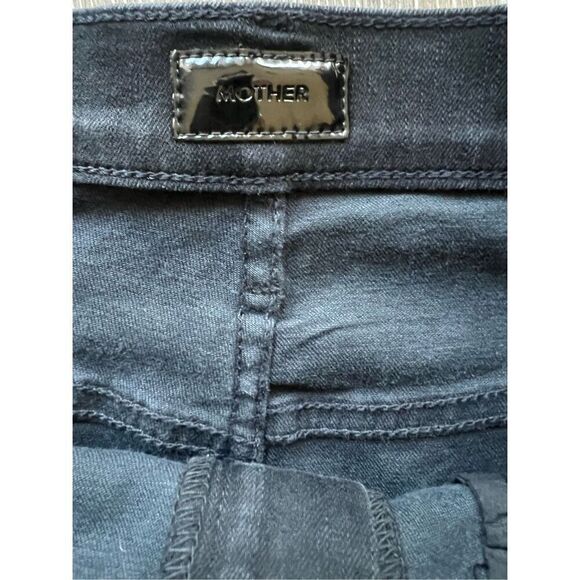 Mother Jeans - The Swooner Ankle Skinny Jeans - Black Wet Paint Coated Size 31 - Picture 4 of 5